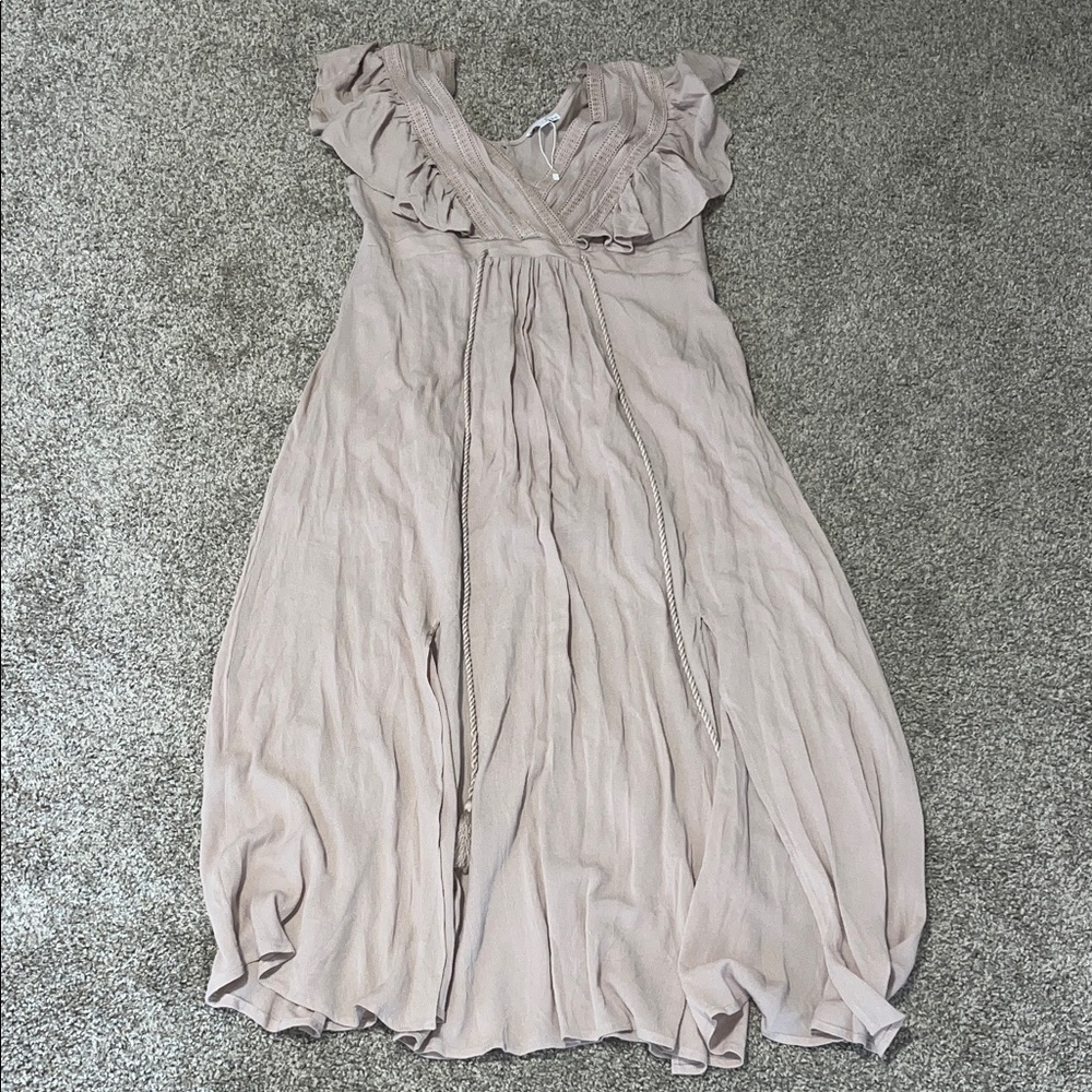 Baltic Born Beige Maxi Dress with Tassel Tie - Picture 2 of 6
